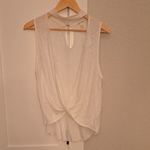 Chic Urban Outfitters White Drape Front Sleeveless Top